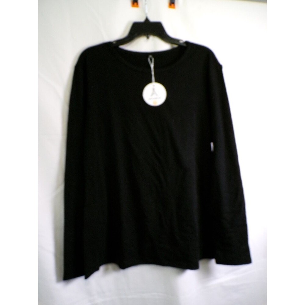 ANRABESS Women's Rayon Stretch Long Sleeve T-Shirt TL01785 Size 2XL Black